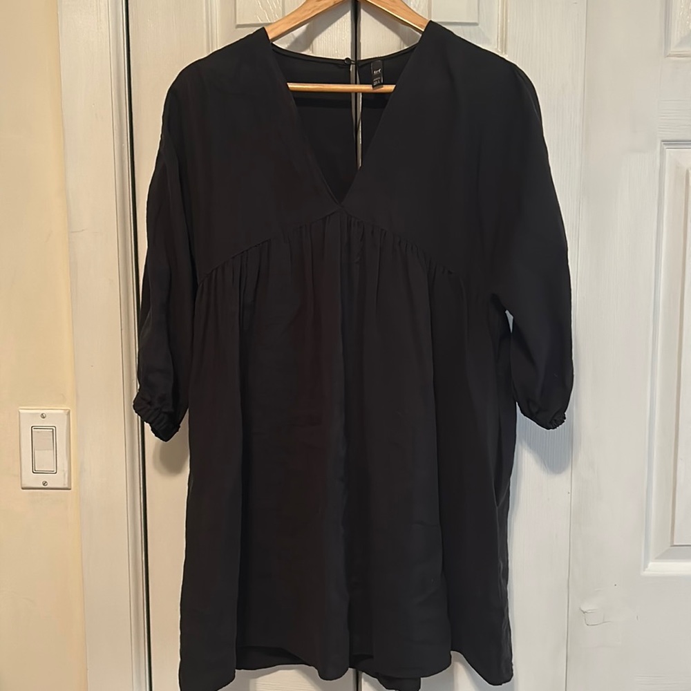 Black silky cotton Zara TRF dress